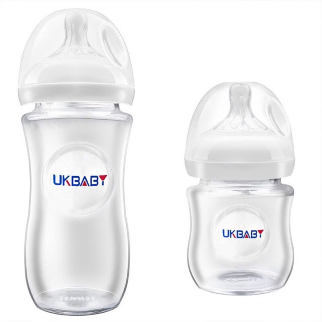 UKBABY Natural Glass Feeding Bottle 9 