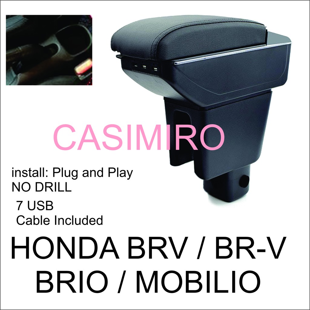 Premium ArmRest For Honda BRV / Brio / Brio Amaze / Mobilio / Black