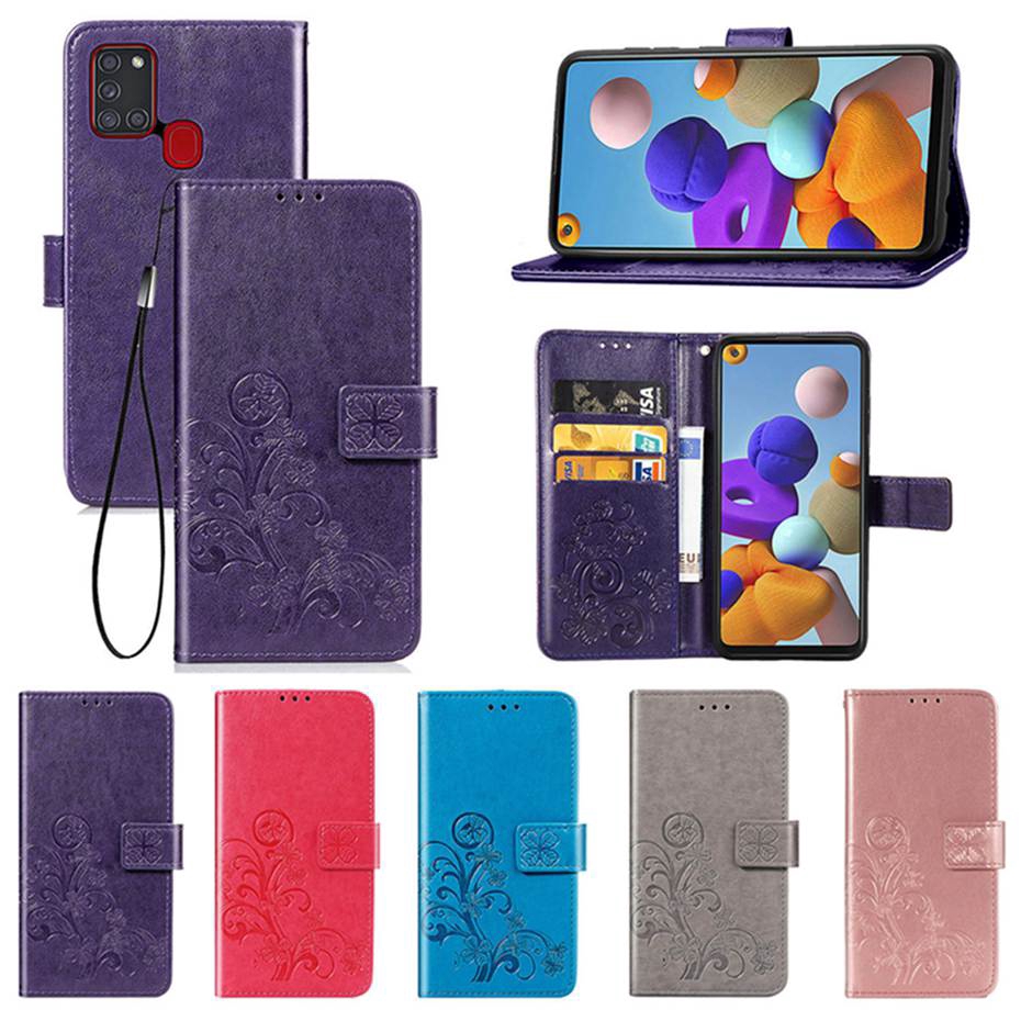For Samsung Galaxy A21s Luxury Leather Flip Case Silicone ...