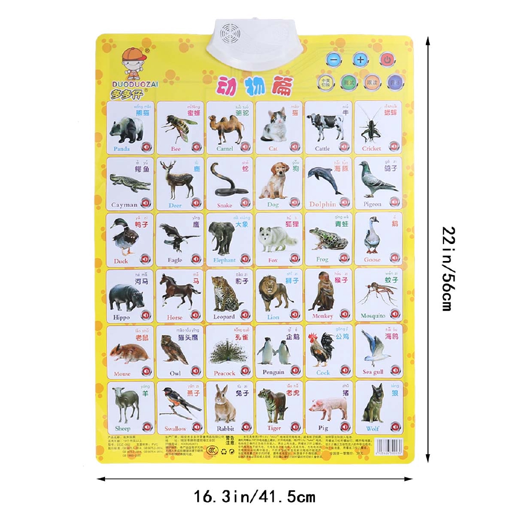 Sound Wall Chart Electronic Voice Chart Multifunction Preschool Toy Audio  Animal Learning Chart for Children | Shopee Philippines