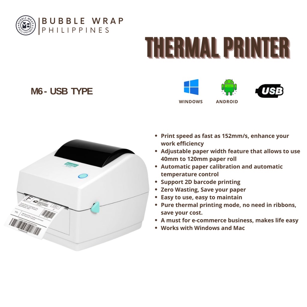 SoonMark Thermal Barcode Label Printer M6 w/ free thermal sticker
