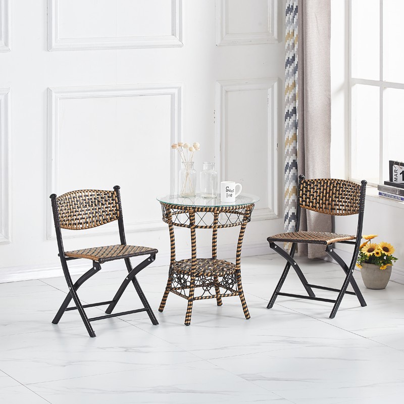 stool Rattan Chair Leisure Stool Indoor Backrest Chair Plastic Woven Chair Balcony Chair Outdoor