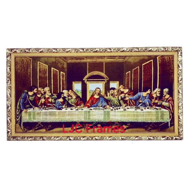 Cloth Last Supper Wood Frame 47cm*87cm Shopee Philippines