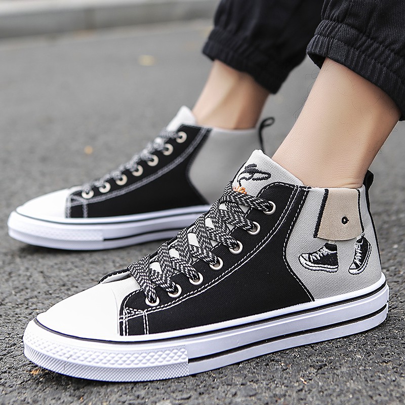 canvas high top shoes