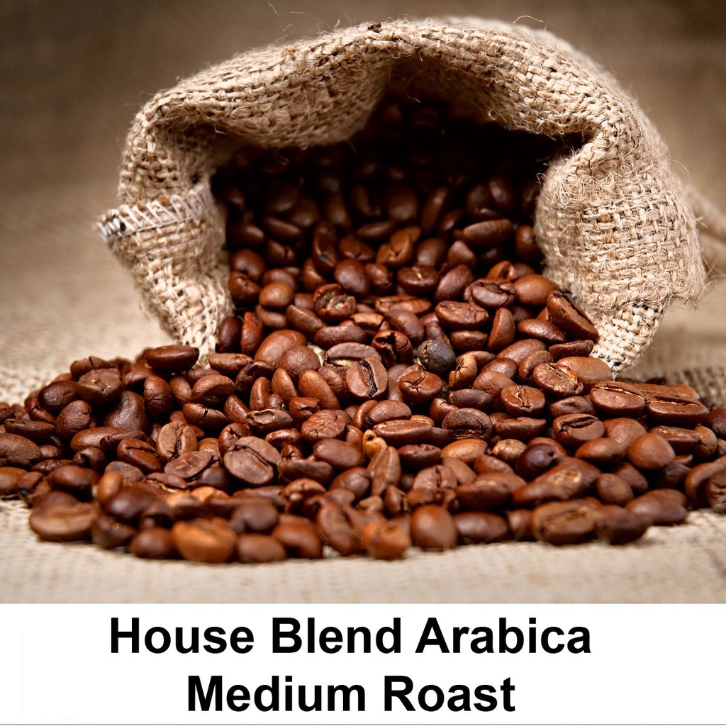 1kg House Blend Arabica Medium Roast Coffee Whole Beans