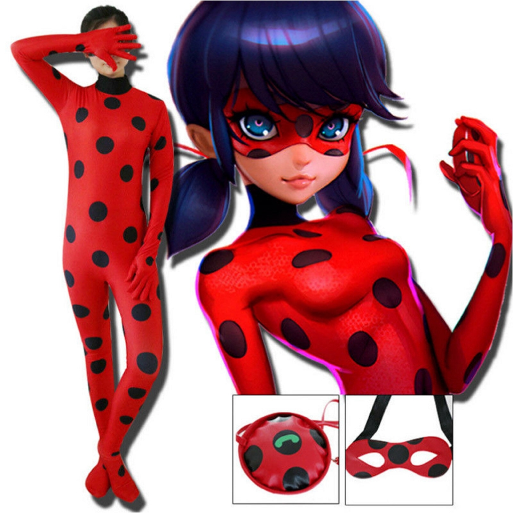 Cosplay Costume Kids Girls Miraculous Ladybug Jumpsuit Outfits Tight Fancy Dress