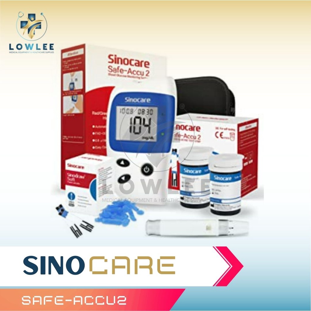 SINOCARE SAFEACCU2 BLOOD GLUCOSE MONITORING SYSTEM W/ LANCET AND