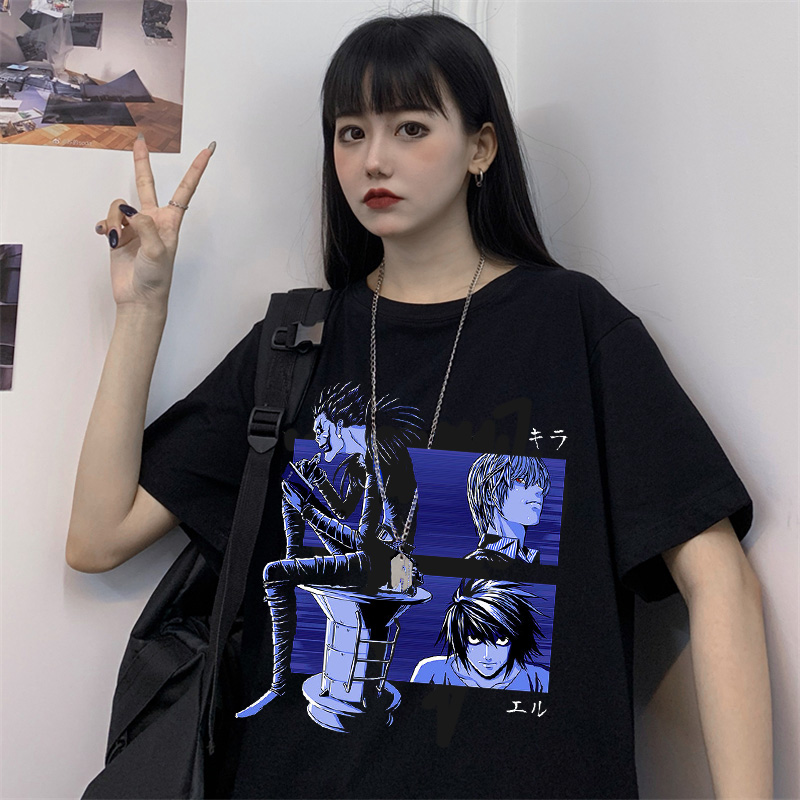 Women's Death Note Shirt Misa Tee Shirt Ryuk Anime Death Note Light Yagami Tshirts Girls Casual Short Sleeve Manga Tops 