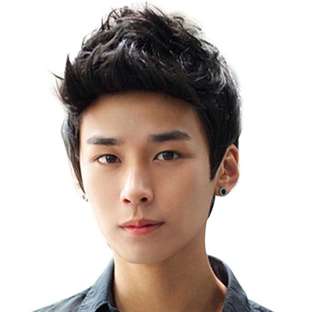 Men Handsome Boy Black Short Wig For Masquerade Party Cosplay
