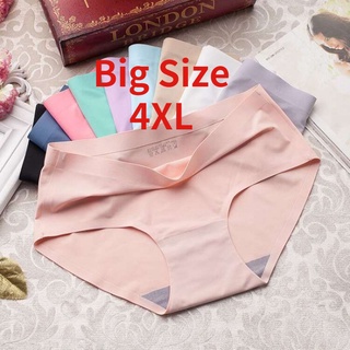 Fast Shipping! Big Size Seamless Underwear Women Silk Satin Women's Panties Soft Comfort Girl Lingerie Sports Breathable Briefs Underpants Solid Color Size M-4XL seluar dalam wanita lwgz #1