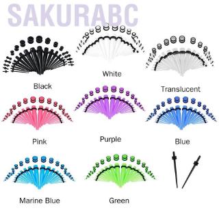 Sakurabc 36pcs Acrylic Tapers & Flesh Tunnels Ear Gauges Stretching Expanding Kit 14G-00G（Black） - i #7