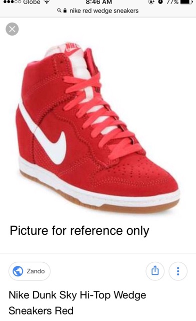red wedge sneakers