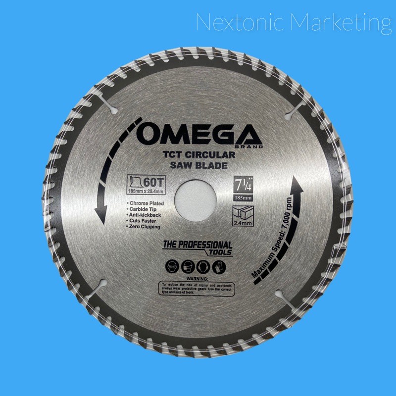 OMEGA TCT CIRCULAR SAW BLADE 7 1/4” 60T for Wood Cutting (HQ