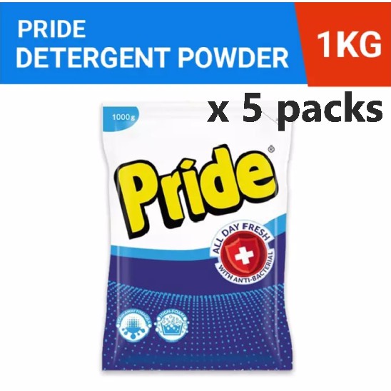 Pride AllDay Fresh Laundry Detergent Powder, 1000g x 5 packs Shopee