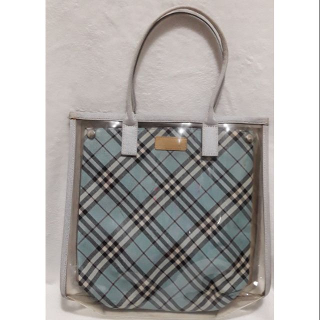 Authentic Burberry clear bag blue label 