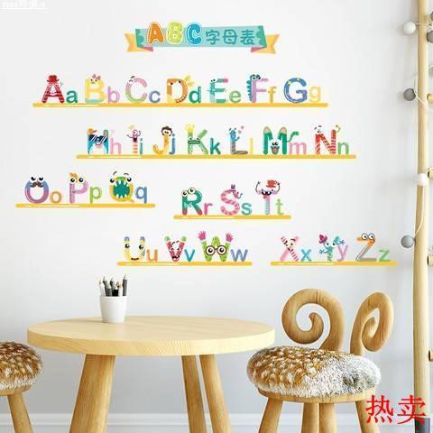 Alphabet Stickers English 26 Size Abcd Alphabet Stickers Decor Kids ' Room  Cartoon | Shopee Philippines