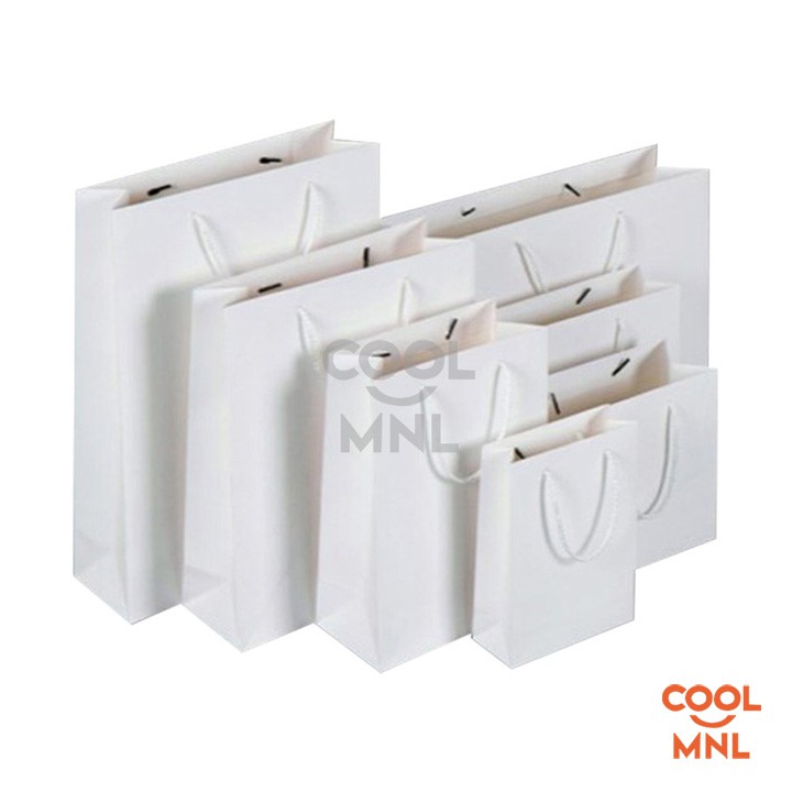 Download White matte laminated rope handle paper bag | Shopee Philippines