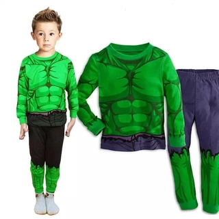 Age 1-7yrs Kids Baby Boys Pajamas Set Cartoon Hulk Ironman Sleepwear Toddler Long Sleeve Pyjamas jYp #7