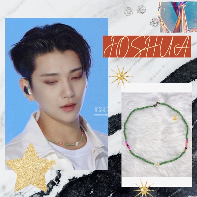 KPOP Inspired Beaded Necklace / Choker Seventeen Joshua Flower [ Bead
