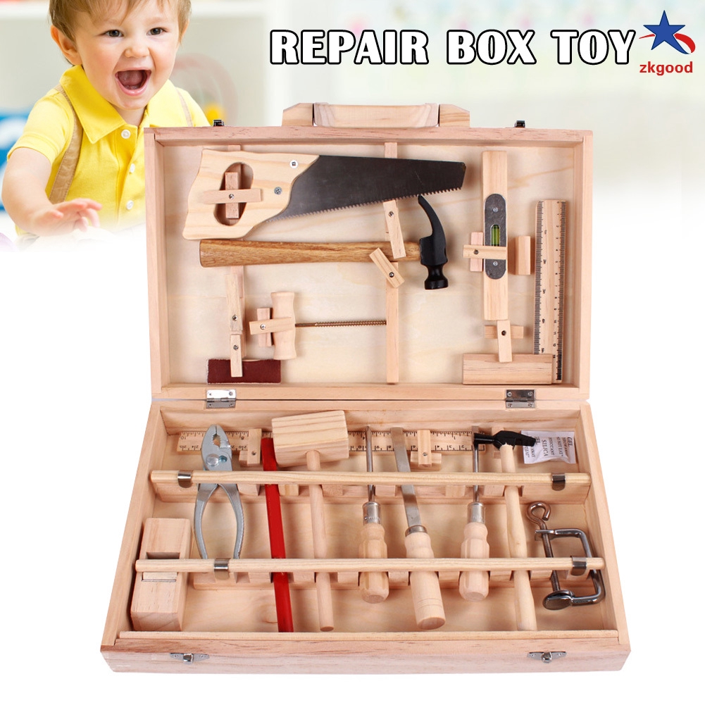 wooden tool box for kids