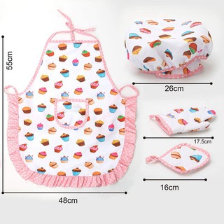 4Pcs Kids Cooking and Baking Set Includes Apron for Little Girls, Chef Hat, for Toddler Dress Up #6