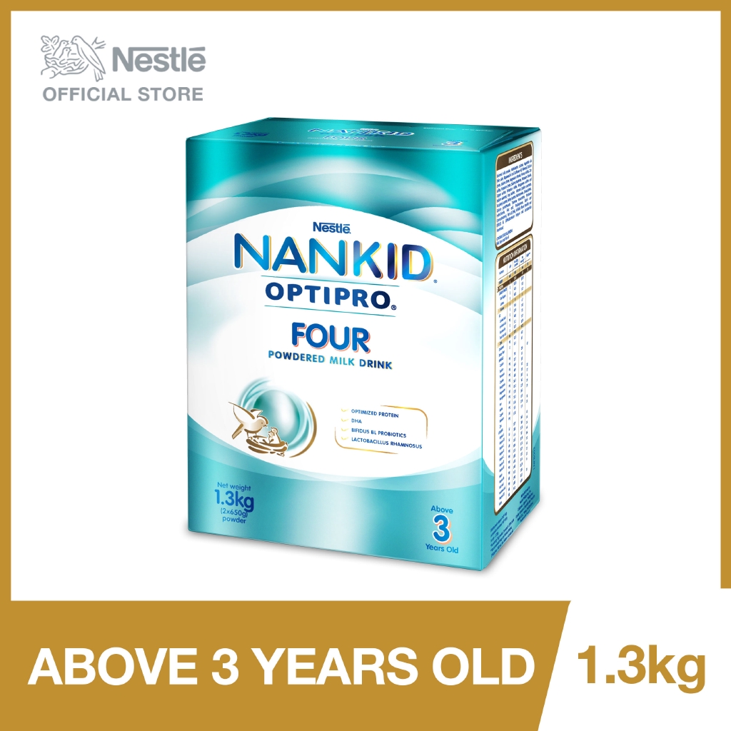 NAN Kid OptiPro Four Powdered Milk For Children Above 3 Years Old 1.3kg ...