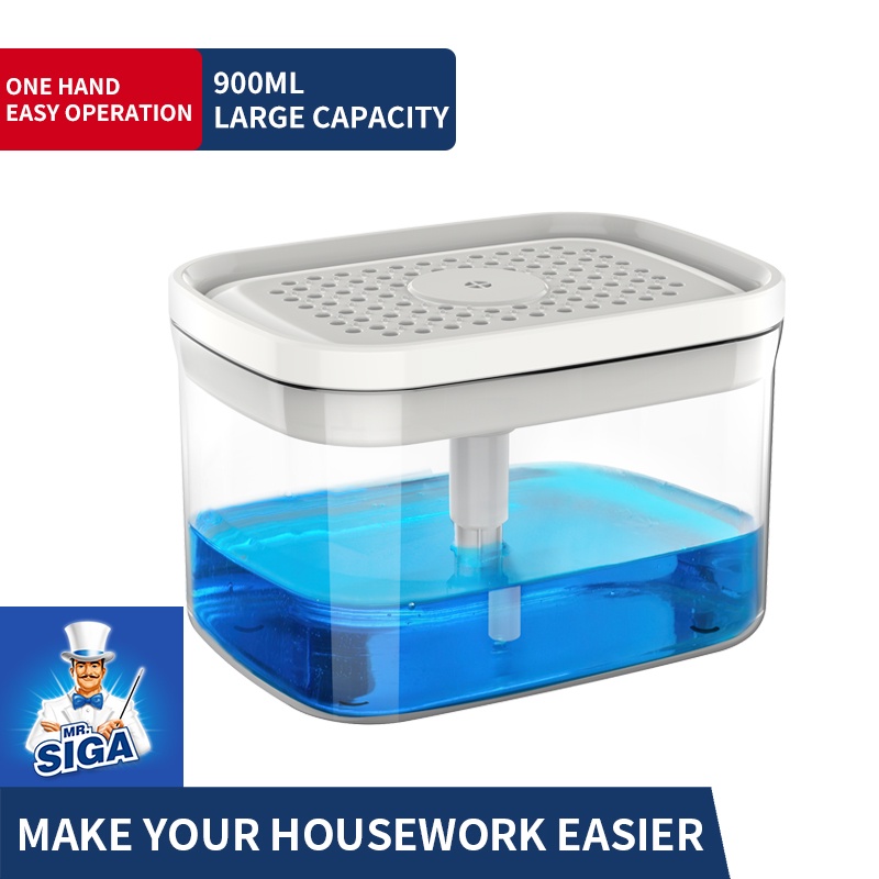 MR.SIGA 2 in 1 Premium Soap Dispenser and Sponge Holder, Dishwashing