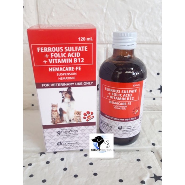HEMACAREFE ( Ferrous Sulfate + Folic Acid + Vitamin B12) for Cats and