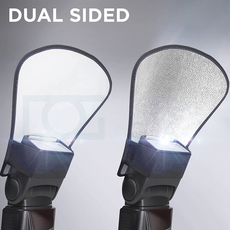 Camera Flash Diffuser Reflector TwoSided Silver/White Flash Light