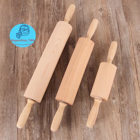 Wooden Rolling Pin Movable Stick 43 CM Long