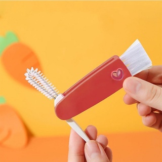 3 In 1 Bottle Cap Detail Brush Milk Bottle Brush Cup Cover Cleaning Brushes Portable High Quality Lunch Box Groove Cleaning Gadget #6