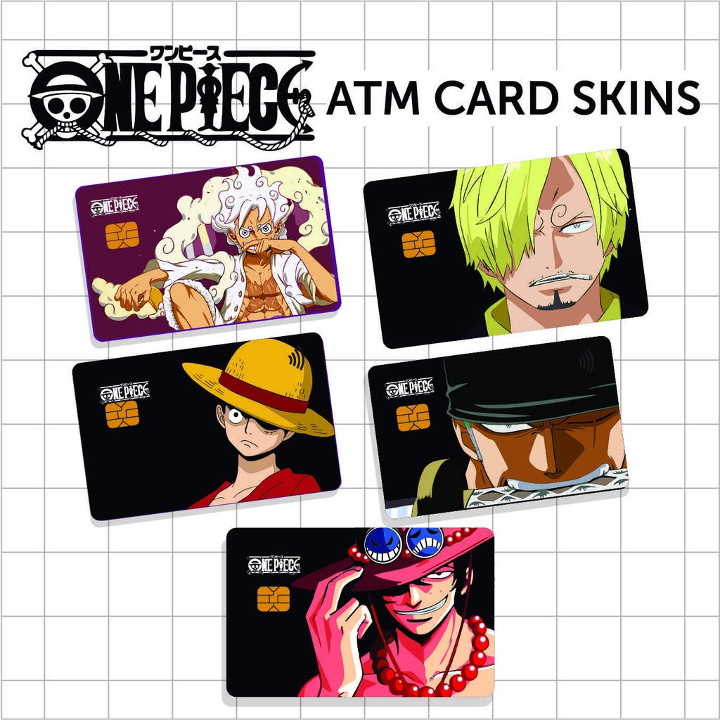 One Piece Trio Atm Beep Debit Bank Card Skin Stickers Luffy Sanji Zoro Ace Shopee Philippines 0918