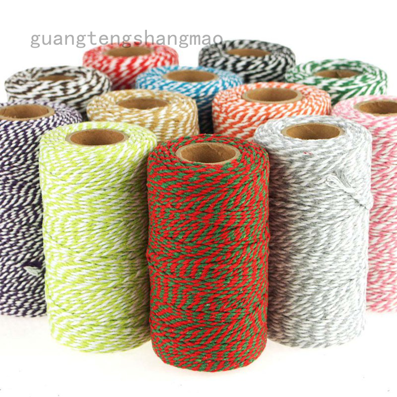 Red and White Baker Twine 656 Feet Cotton String Cords for Christmas Gits Wrapping Crafts Making Party Supplies