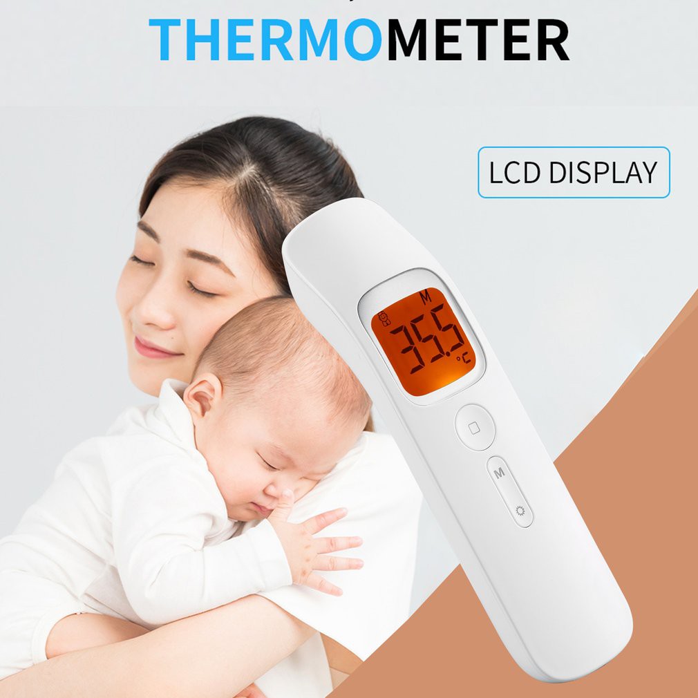 Baby Thermometer Abs Accurate Infrared Digital LCD Body Measurement Forehead Ear Non-Contact Thermometer 1 Set