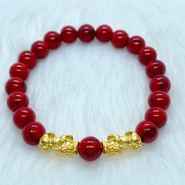 24K Hongkong Gold Piyao Red Coral Bracelet Pawnable COD | Shopee ...