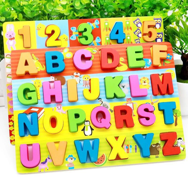 CICI Educational Learning Numbers Letters Wooden Peg Puzzle | Shopee ...