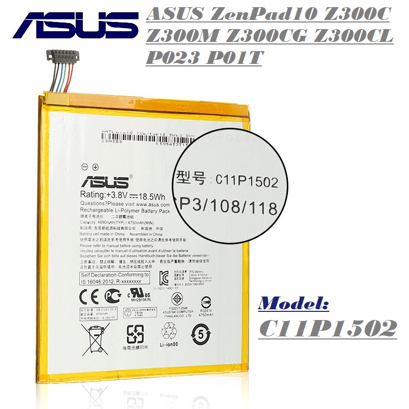 ASUS ZenPad 10 Tablet PC Original Battery modelC11P1502, Z300C Z300M