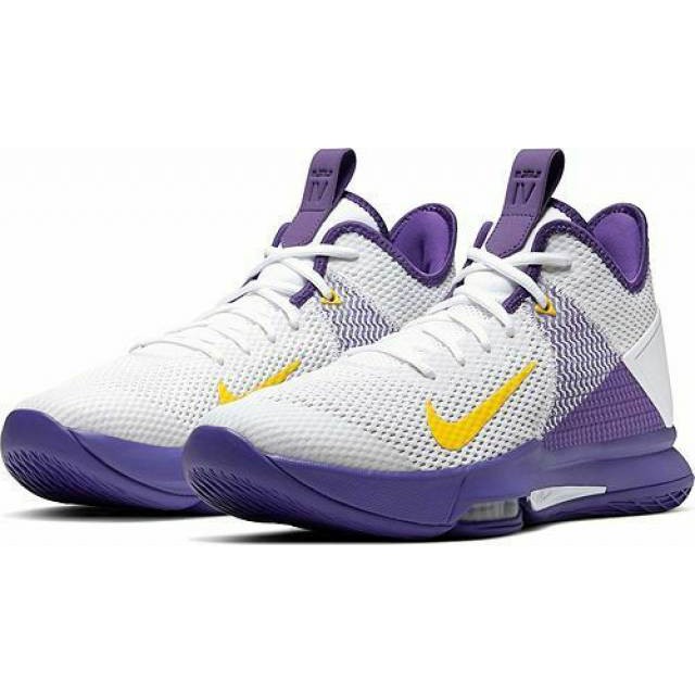 lebron james shoes white and purple