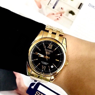 Ready stock Relo SEIKO Watch Gold Stainless Steel Analog waterproof date day men Watches #5