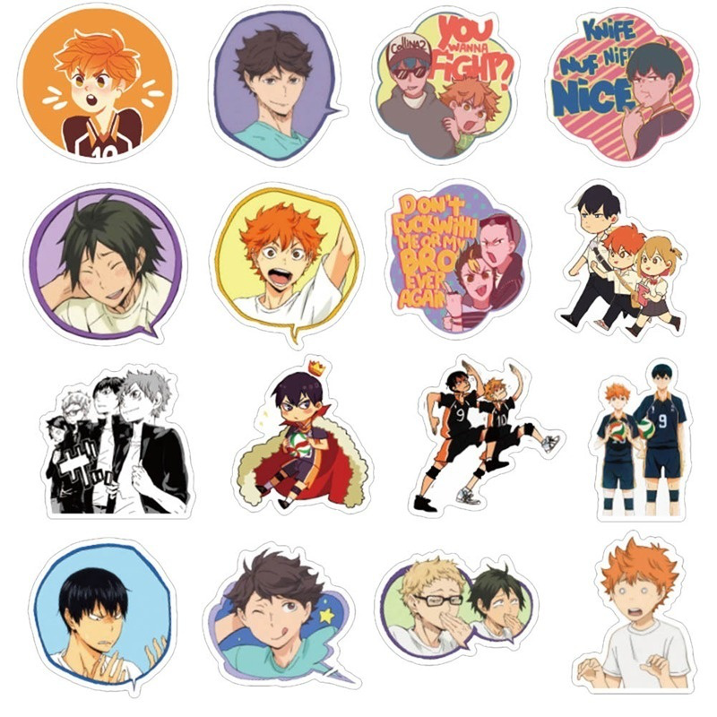 50pcs set japanese anime haikyuu anime graffiti sticker skateboard waterproof phone suitcase case laptop skateboard stickers shopee philippines