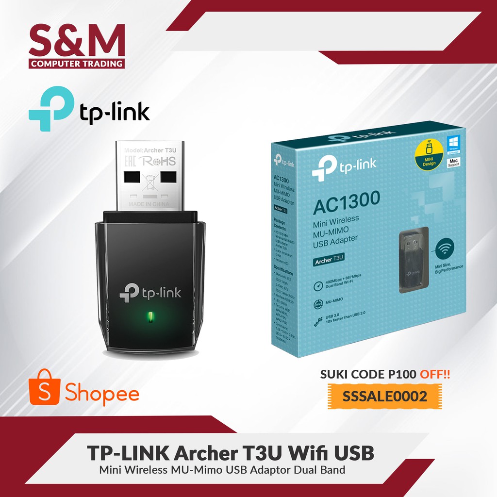 TP-Link Archer T3U Mini USB WIFI Dual Band | Shopee Philippines