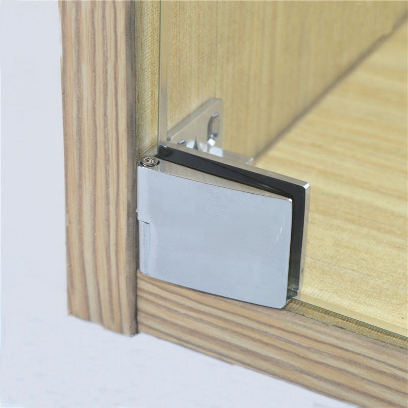 2 Pieces QIAO Frameless Glass Door Hinge Stainless Steel Glass Door Pivot Hinge Glass clamp 