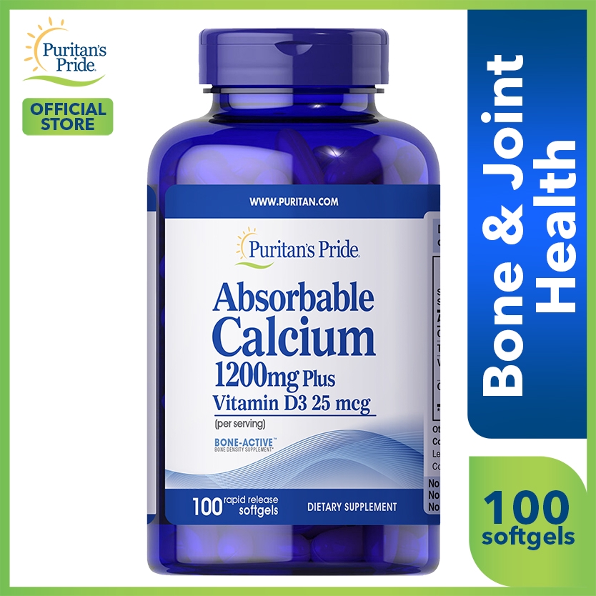 Puritan's Pride Calcium & Vitamin D3 1200 mg 100 softgels Shopee