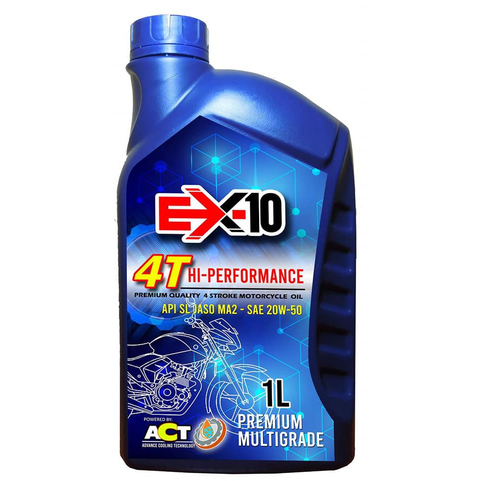 EX10 4T Hi-Performance - 4 Stroke Motorcycle Oil - SAE 20W-40 - Premium