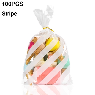 White Candy Gift Party Dot Stripe Bake Wrapping Cellophane Bag Cookie Package 
