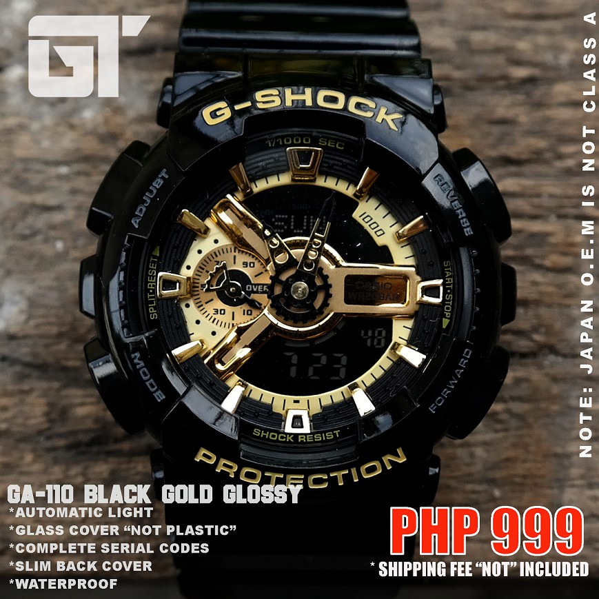 casio g shock ga 110 black gold