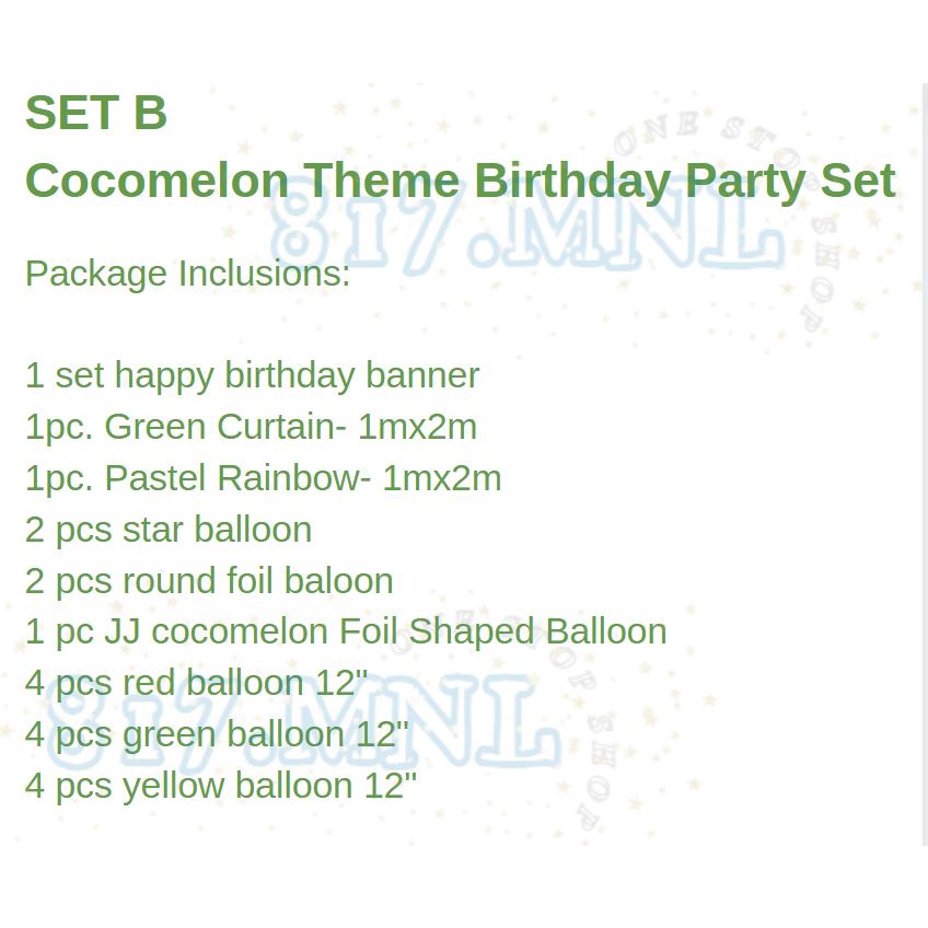 Cocomelon Theme Birthday Party Decorations