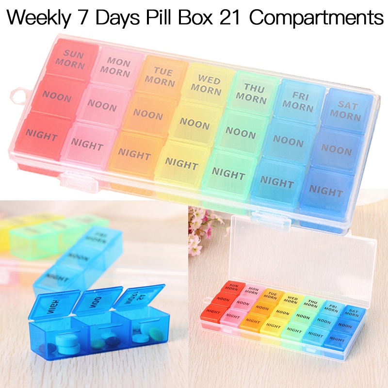 Medication Storage Box Weekly Mini Medication Organizer 7 Day 21 Slots ...