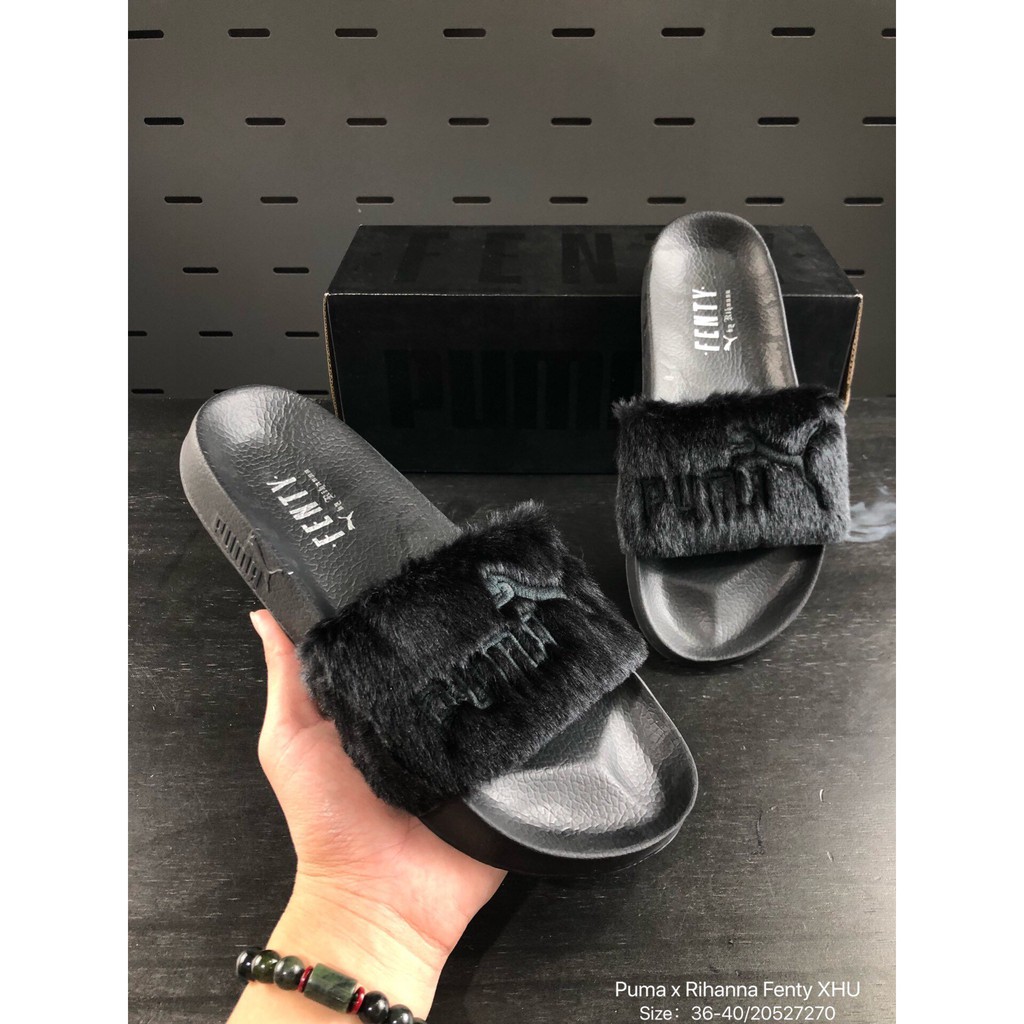 puma fur slippers