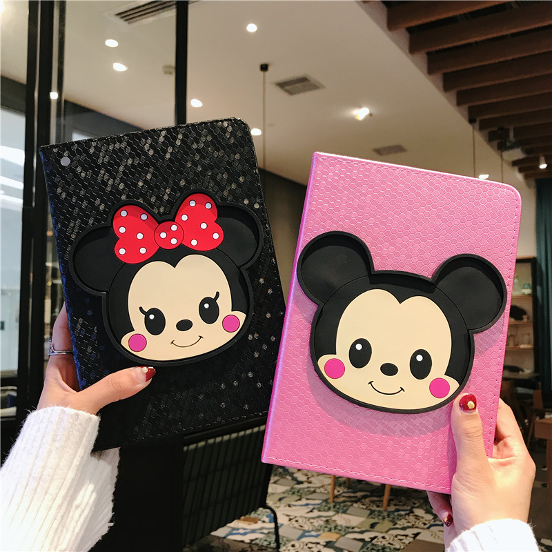 Disney Mickey Minnie Ipad Air2 Protective Sleeve Mini 4 Cute Cartoon Leather Case Shopee Philippines